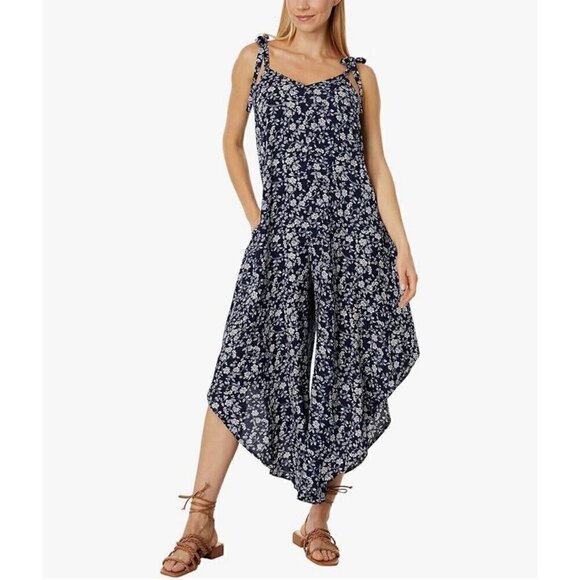 Vince Camuto Butterfly Wide Leg Jumpsuit Size 1X Black White Strappy NEW - Picture 1 of 12